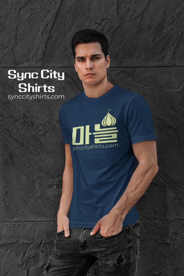 Garlic 마늘 Yellow on Blue Sync City Shirts